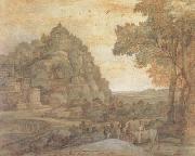 Claude Lorrain View of Delphi with a Procession (mk17) oil on canvas